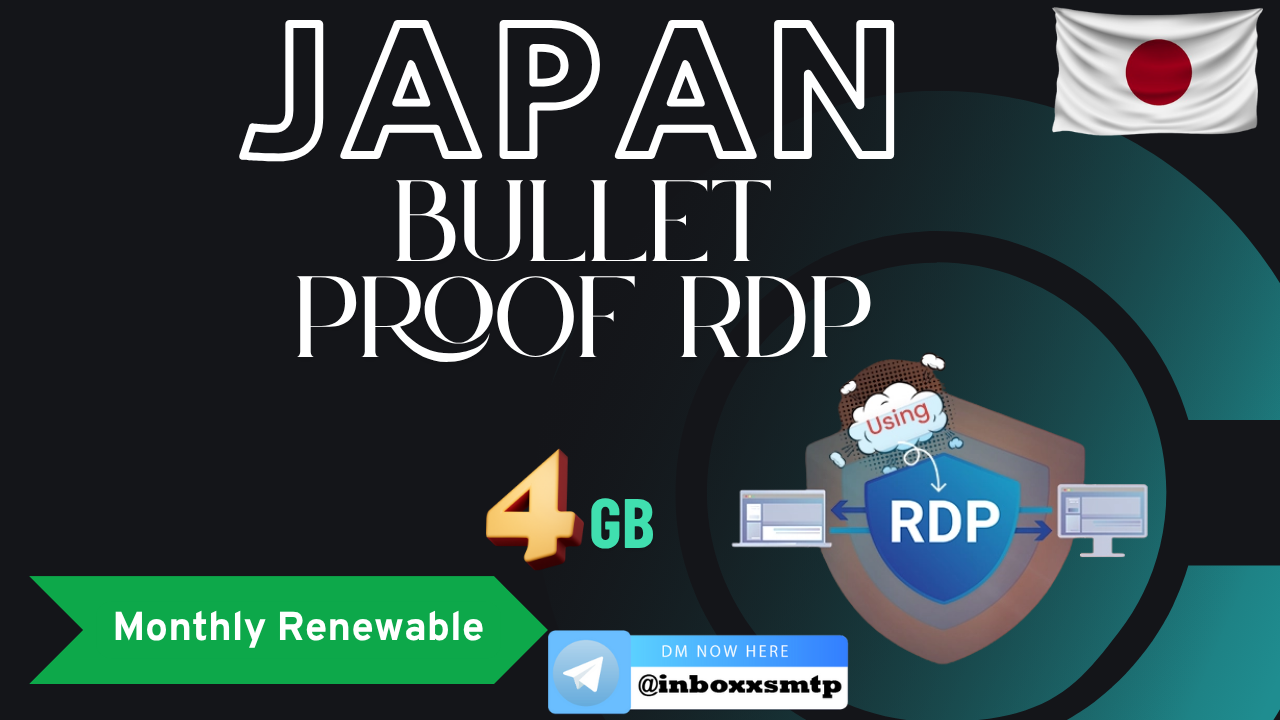 HACKED Japan RDP – 4GB RAM| BULLETPROOF